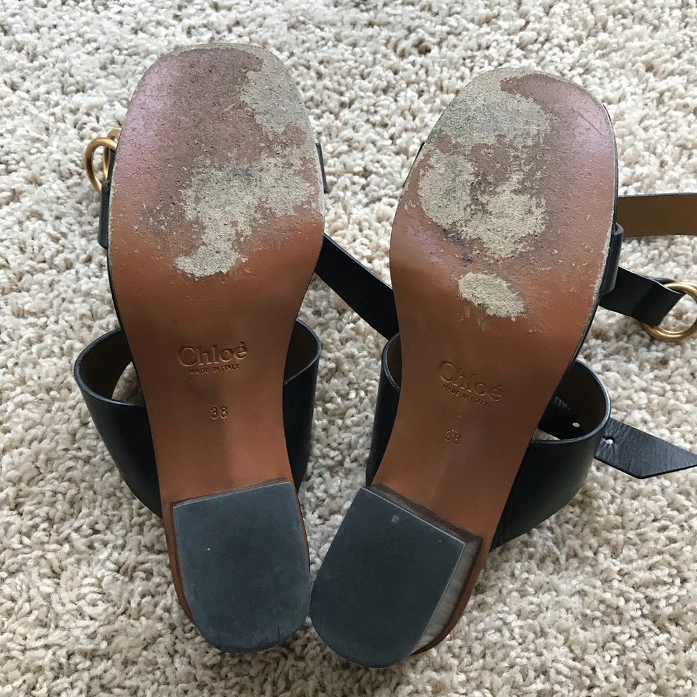 CHLOÉ Kingsley Leather Ankle-Strap Sandals - Picture 7 of 8